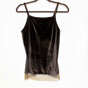 asos black velvet cami tank top